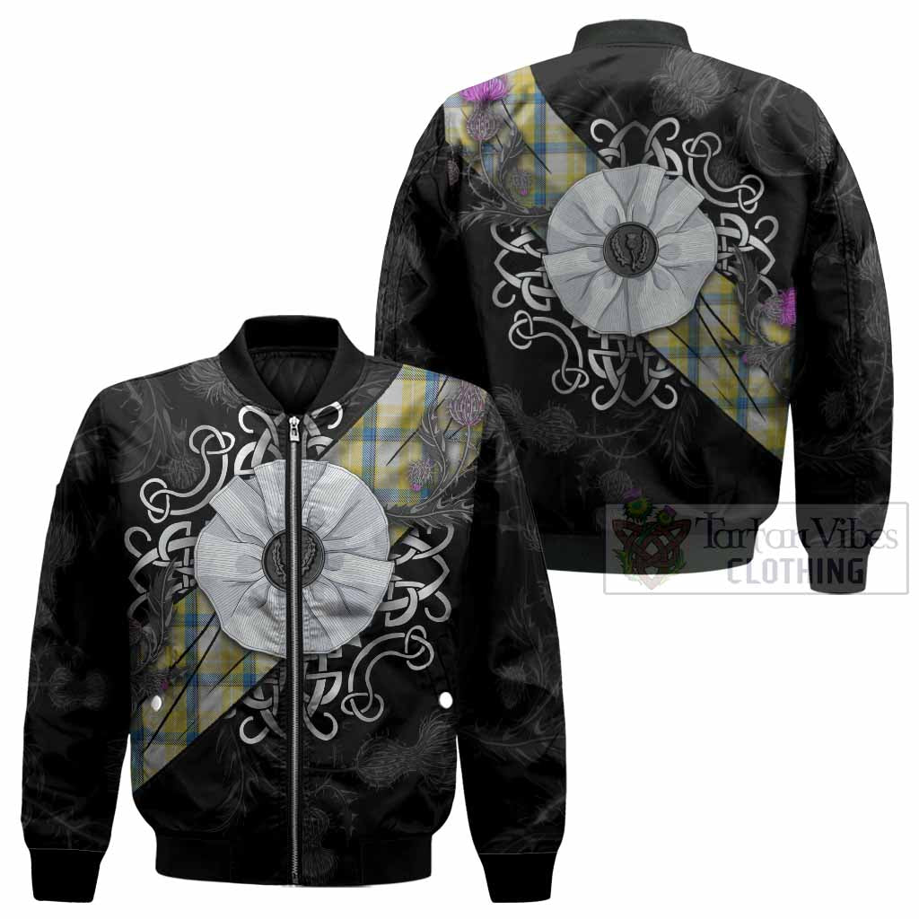 MacGrath (McGrath) Tartan Bomber Jacket Jacobite White Rose - Tartan Vibes Clothing