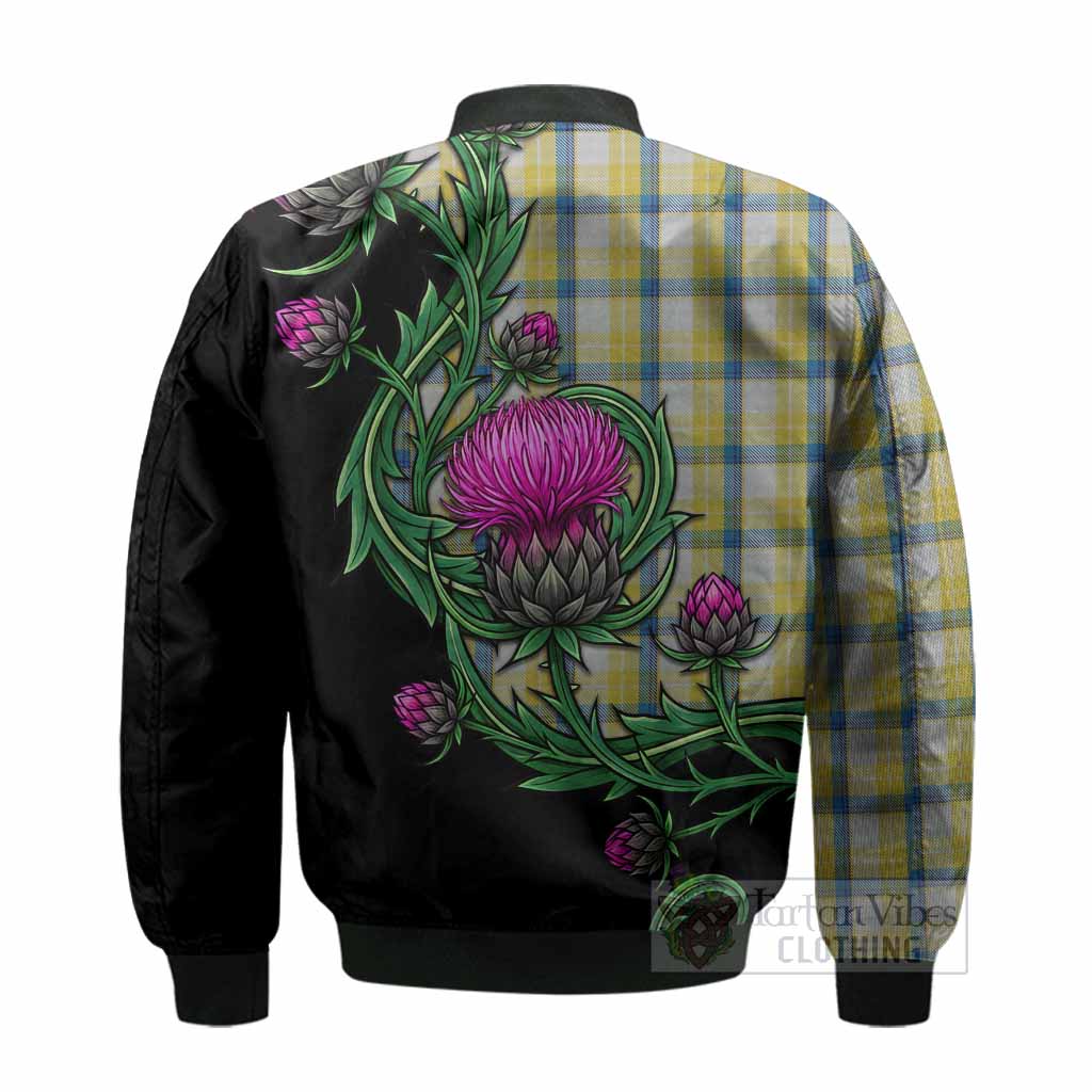 MacGrath (McGrath) Tartan Bomber Jacket Resilient Scottish Thistle - Tartan Vibes Clothing