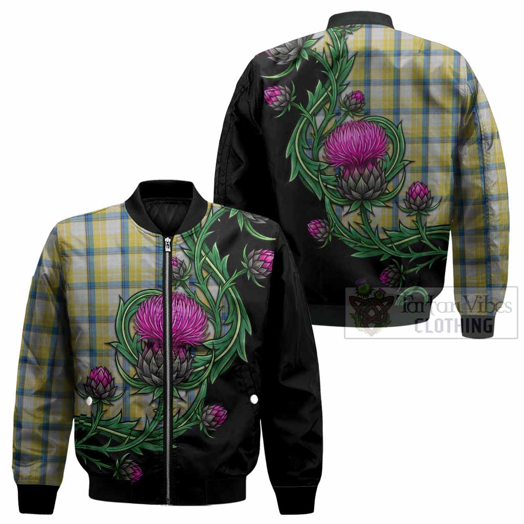 MacGrath (McGrath) Tartan Bomber Jacket Resilient Scottish Thistle - Tartan Vibes Clothing