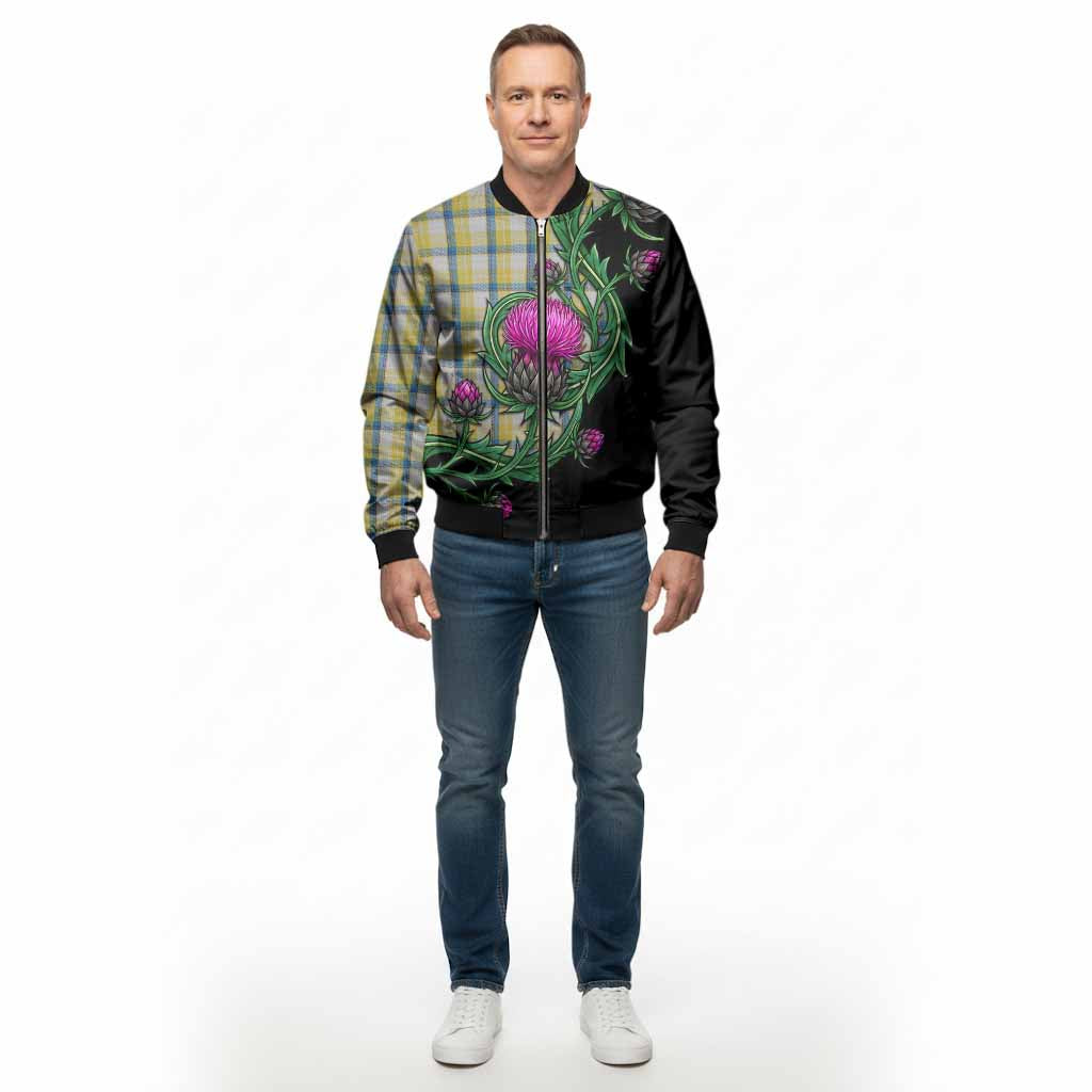 MacGrath (McGrath) Tartan Bomber Jacket Resilient Scottish Thistle - Tartan Vibes Clothing