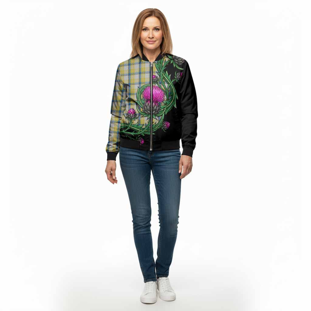 MacGrath (McGrath) Tartan Bomber Jacket Resilient Scottish Thistle - Tartan Vibes Clothing