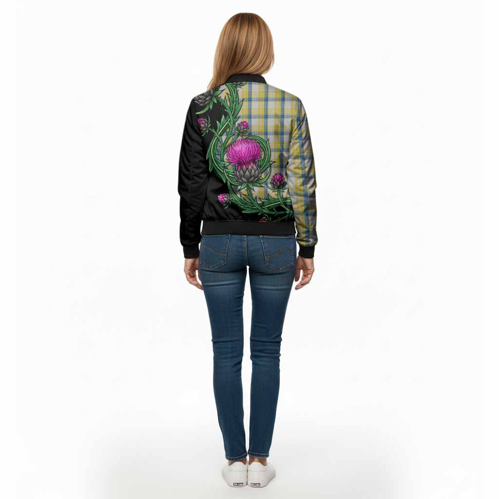 MacGrath (McGrath) Tartan Bomber Jacket Resilient Scottish Thistle - Tartan Vibes Clothing