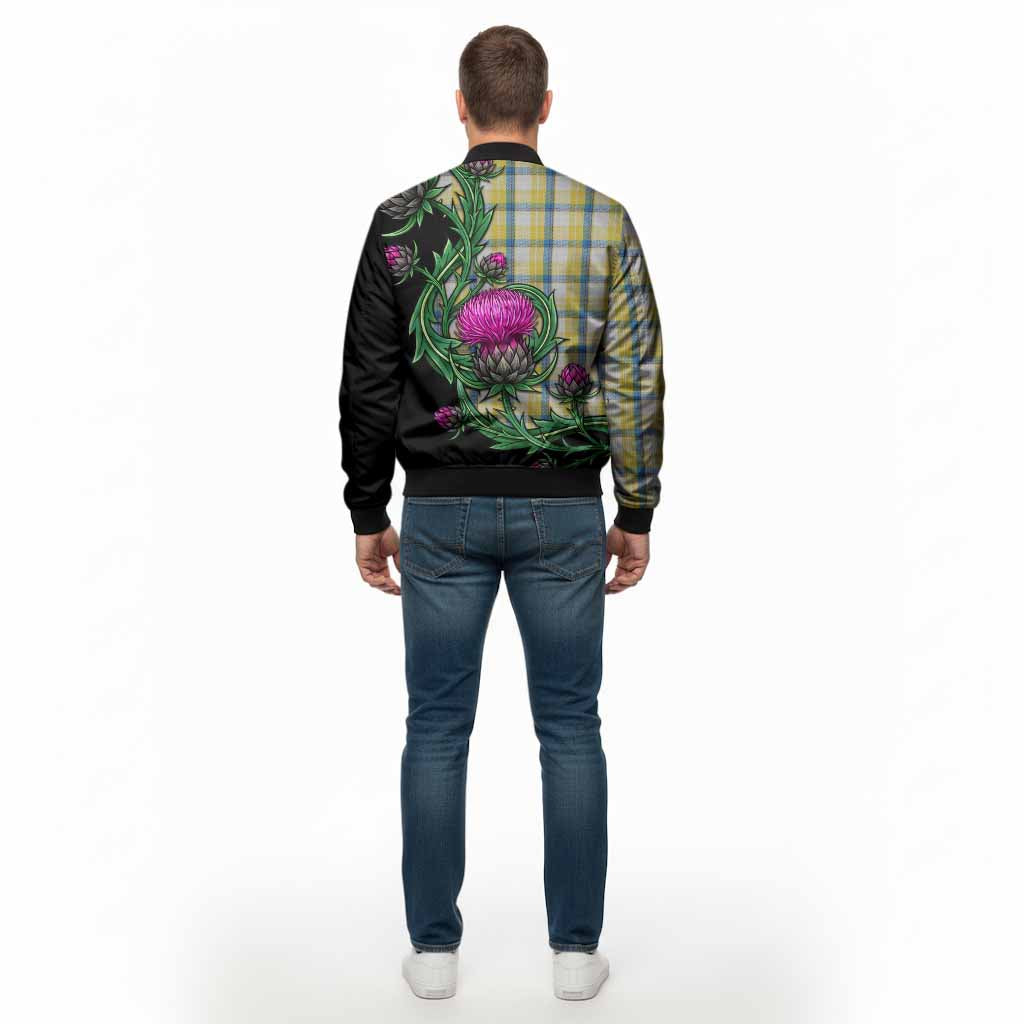 MacGrath (McGrath) Tartan Bomber Jacket Resilient Scottish Thistle - Tartan Vibes Clothing