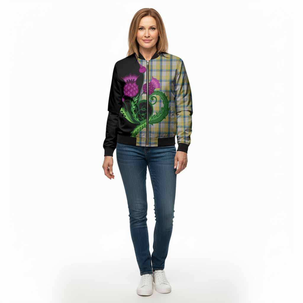 MacGrath (McGrath) Tartan Bomber Jacket Traditional Scottish Thistle - Tartan Vibes Clothing