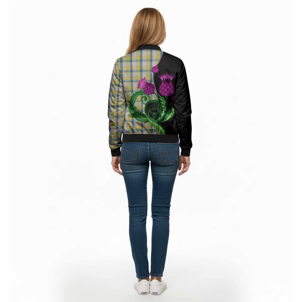 MacGrath (McGrath) Tartan Bomber Jacket Traditional Scottish Thistle - Tartan Vibes Clothing