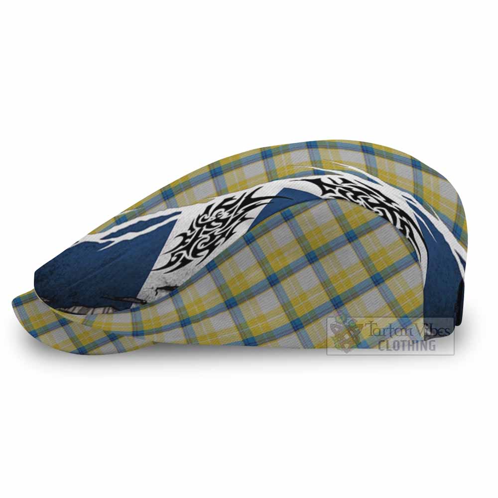 MacGrath (McGrath) Tartan Flat Cap, Jeff Cap Scotland Flag Ripped Tribal Design