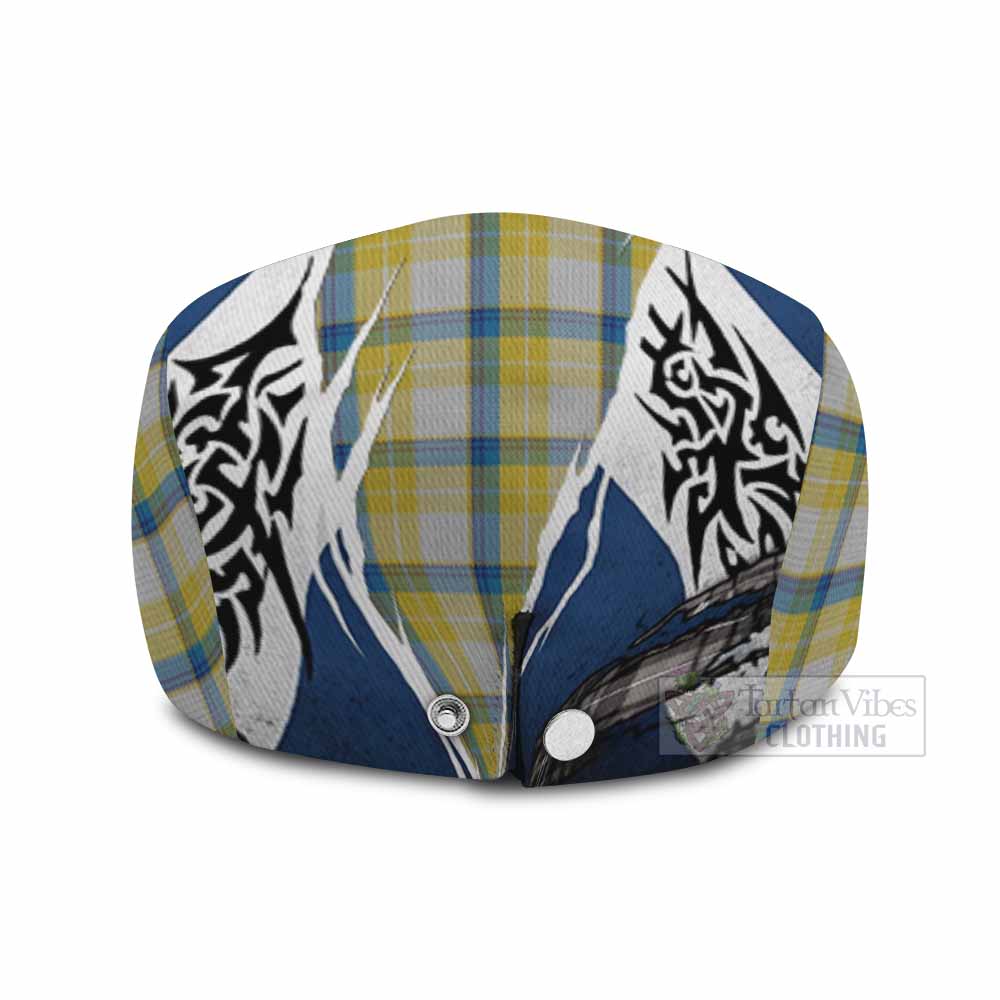 MacGrath (McGrath) Tartan Flat Cap, Jeff Cap Scotland Flag Ripped Tribal Design