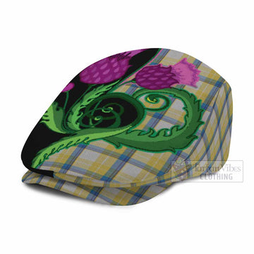 MacGrath (McGrath) Tartan Flat Cap, Jeff Cap Traditional Scottish Thistle