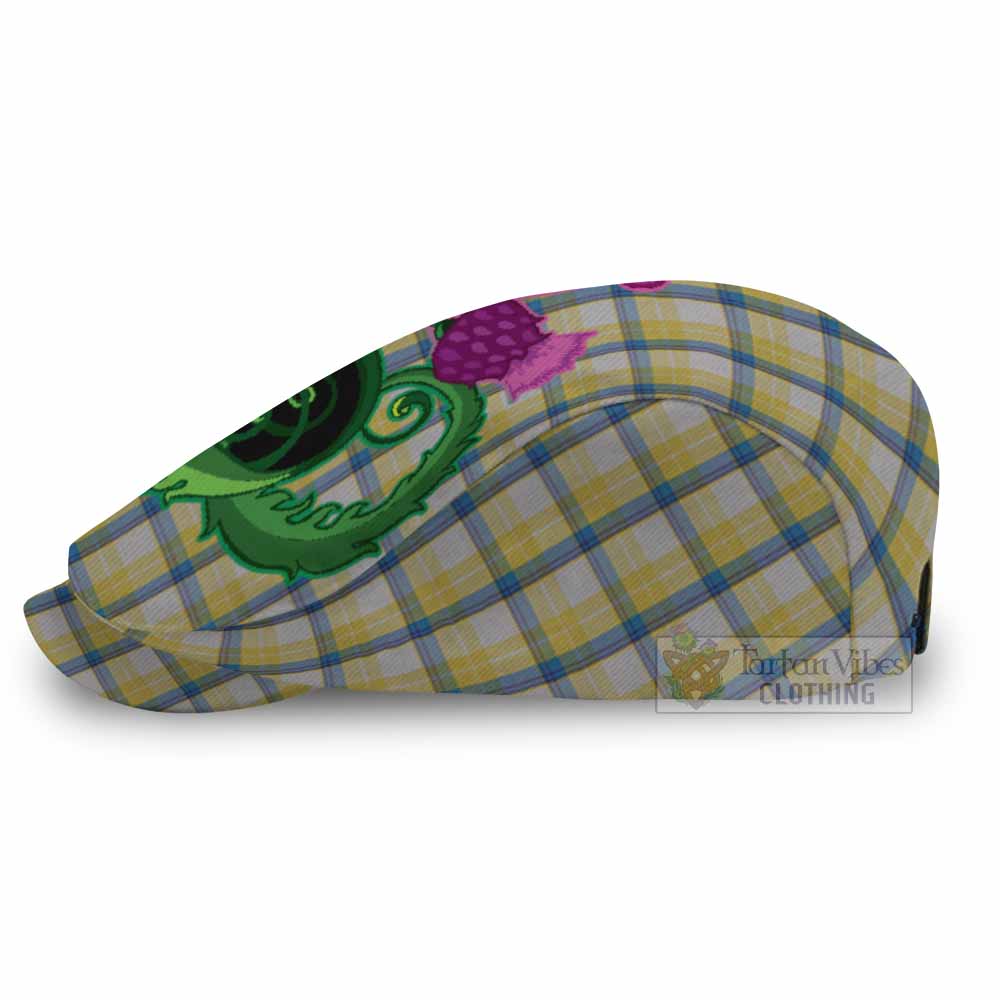 MacGrath (McGrath) Tartan Flat Cap, Jeff Cap Traditional Scottish Thistle