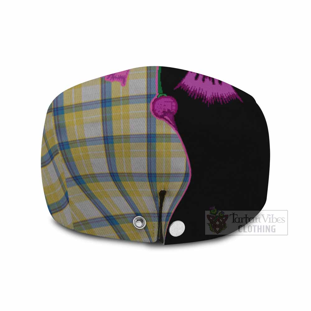 MacGrath (McGrath) Tartan Flat Cap, Jeff Cap Traditional Scottish Thistle