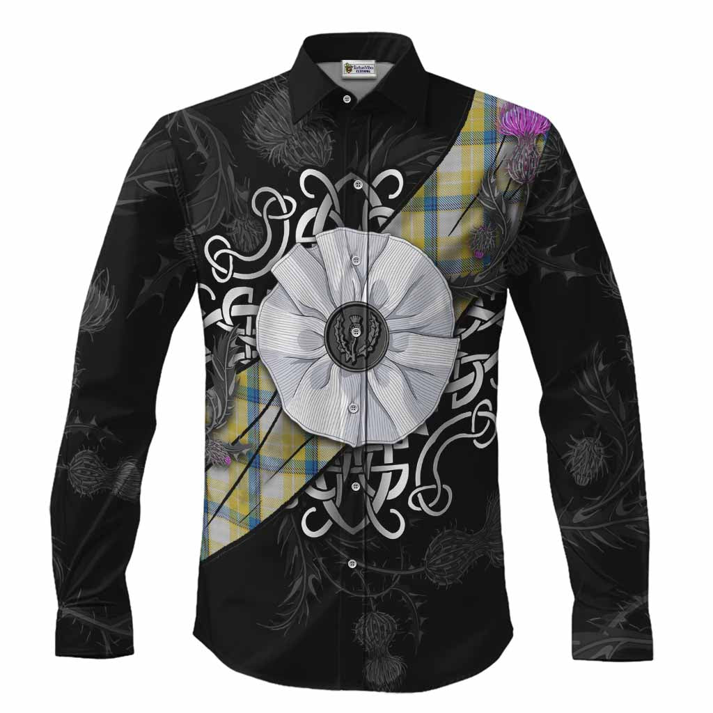 MacGrath (McGrath) Tartan Long Sleeve Button Shirts Jacobite White Rose Men's Shirt S - Tartan Vibes Clothing