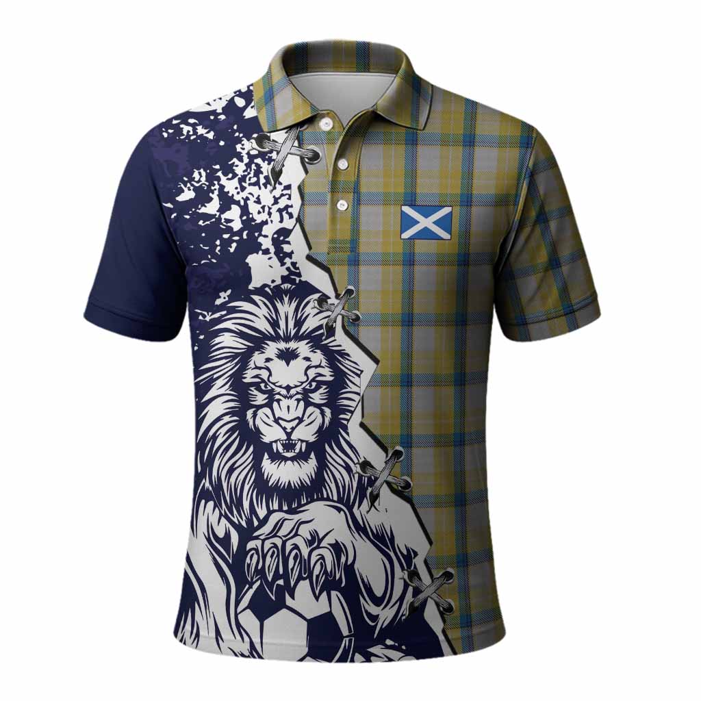 MacGrath (McGrath) Tartan Scottish Polo Shirt Angry Lion With Soccer Ball Style