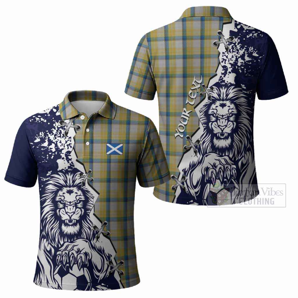 MacGrath (McGrath) Tartan Scottish Polo Shirt Angry Lion With Soccer Ball Style