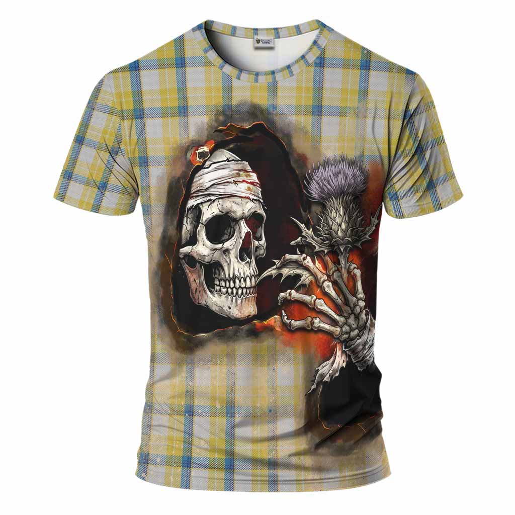 MacGrath (McGrath) Tartan T-Shirt Halloween Skeleton With Thistle Burning Effect Kid's Shirt - Tartan Vibes Clothing