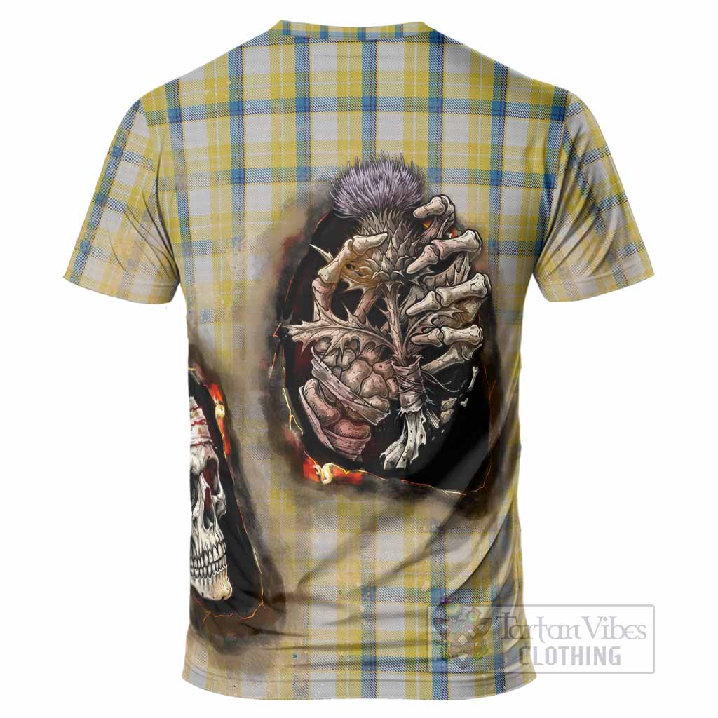 MacGrath (McGrath) Tartan T-Shirt Halloween Skeleton With Thistle Burning Effect - Tartan Vibes Clothing