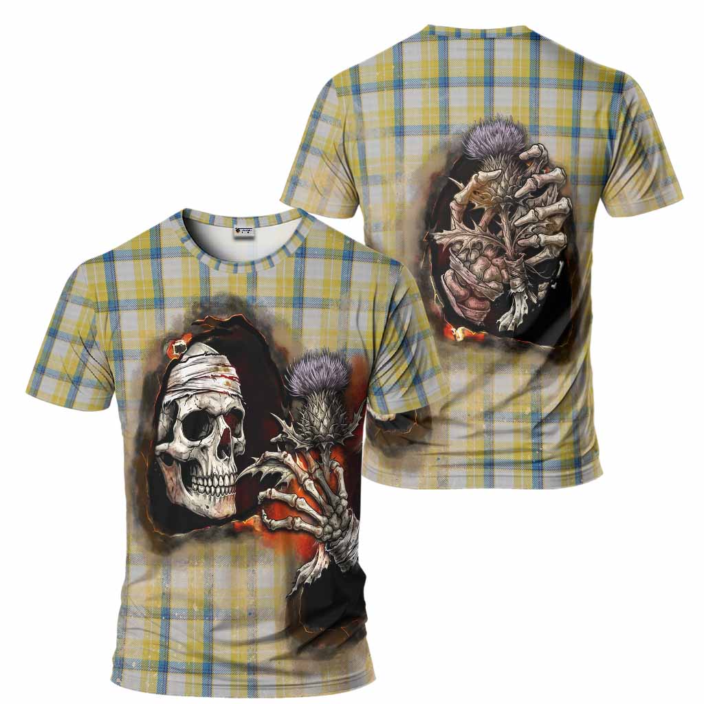 MacGrath (McGrath) Tartan T-Shirt Halloween Skeleton With Thistle Burning Effect - Tartan Vibes Clothing