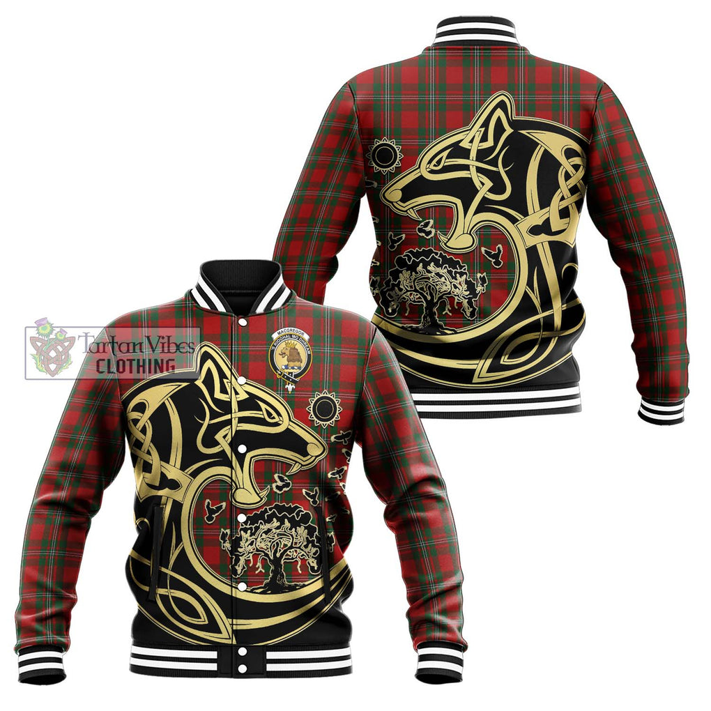 MacGregor (McGregor) Tartan Baseball Jacket with Family Crest Celtic Wolf Style Unisex - Tartan Vibes Clothing