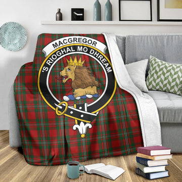 MacGregor Tartan Blanket with Family Crest