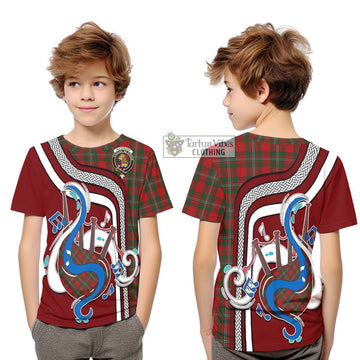 Tartan Vibes Clothing MacGregor Tartan Kid T-Shirt with Epic Bagpipe Style