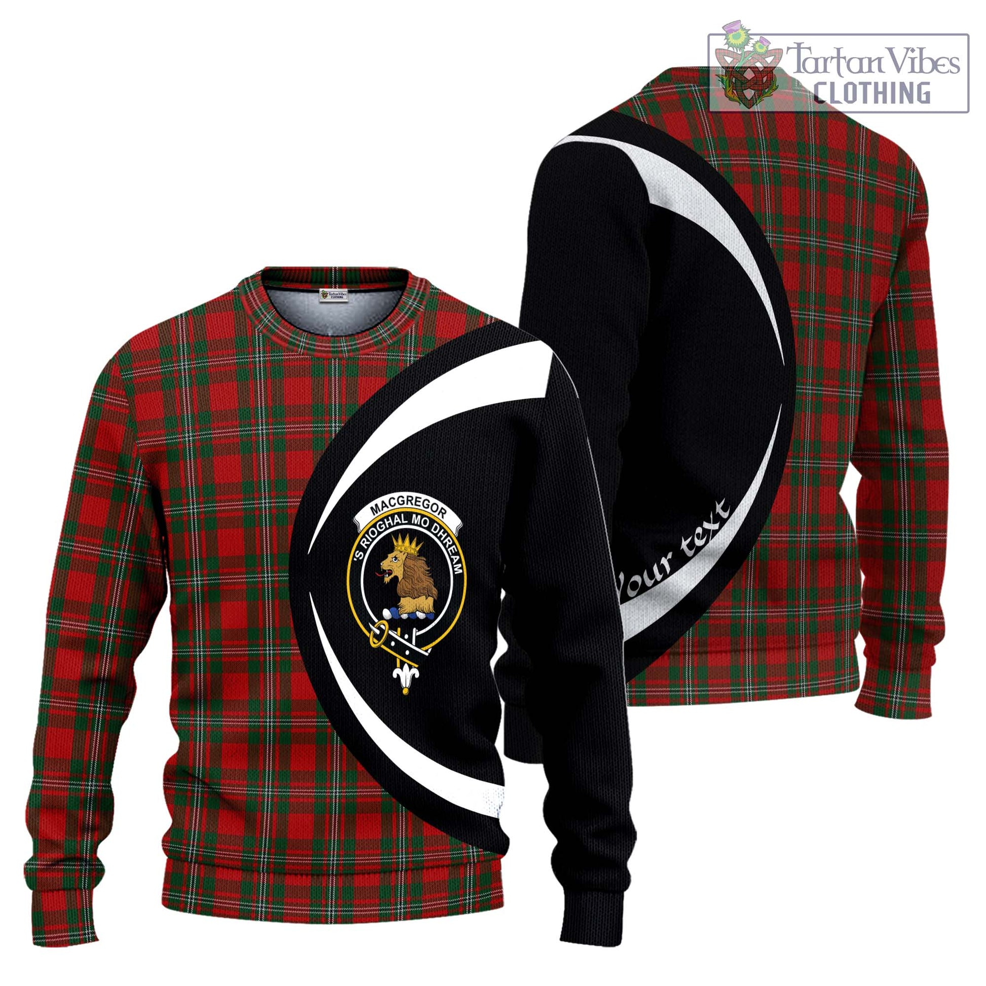 MacGregor (McGregor) Tartan Knitted Sweater with Family Crest Circle Style Unisex - Tartan Vibes Clothing