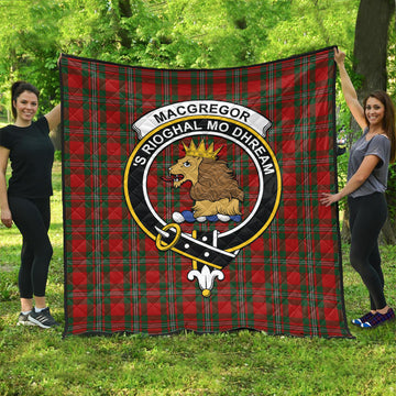 MacGregor (McGregor) Tartan Quilt with Family Crest