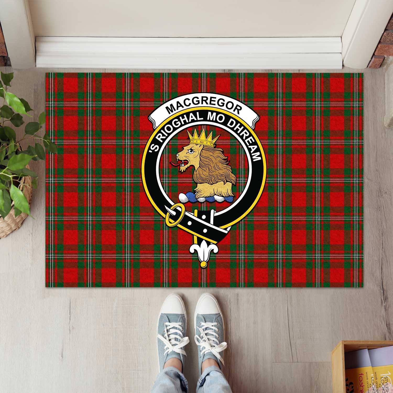 MacGregor (McGregor) Tartan Rubber Doormat with Family Crest L 60*90cm - Tartan Vibes Clothing