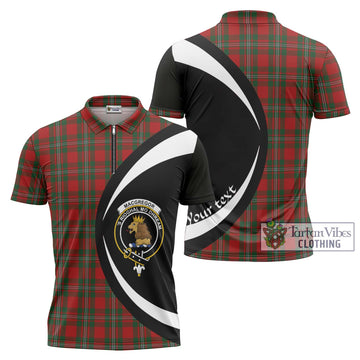 MacGregor (McGregor) Tartan Zipper Polo Shirt with Family Crest Circle Style