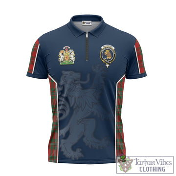MacGregor Tartan Zipper Polo Shirt with Family Crest and Lion Rampant Vibes Sport Style