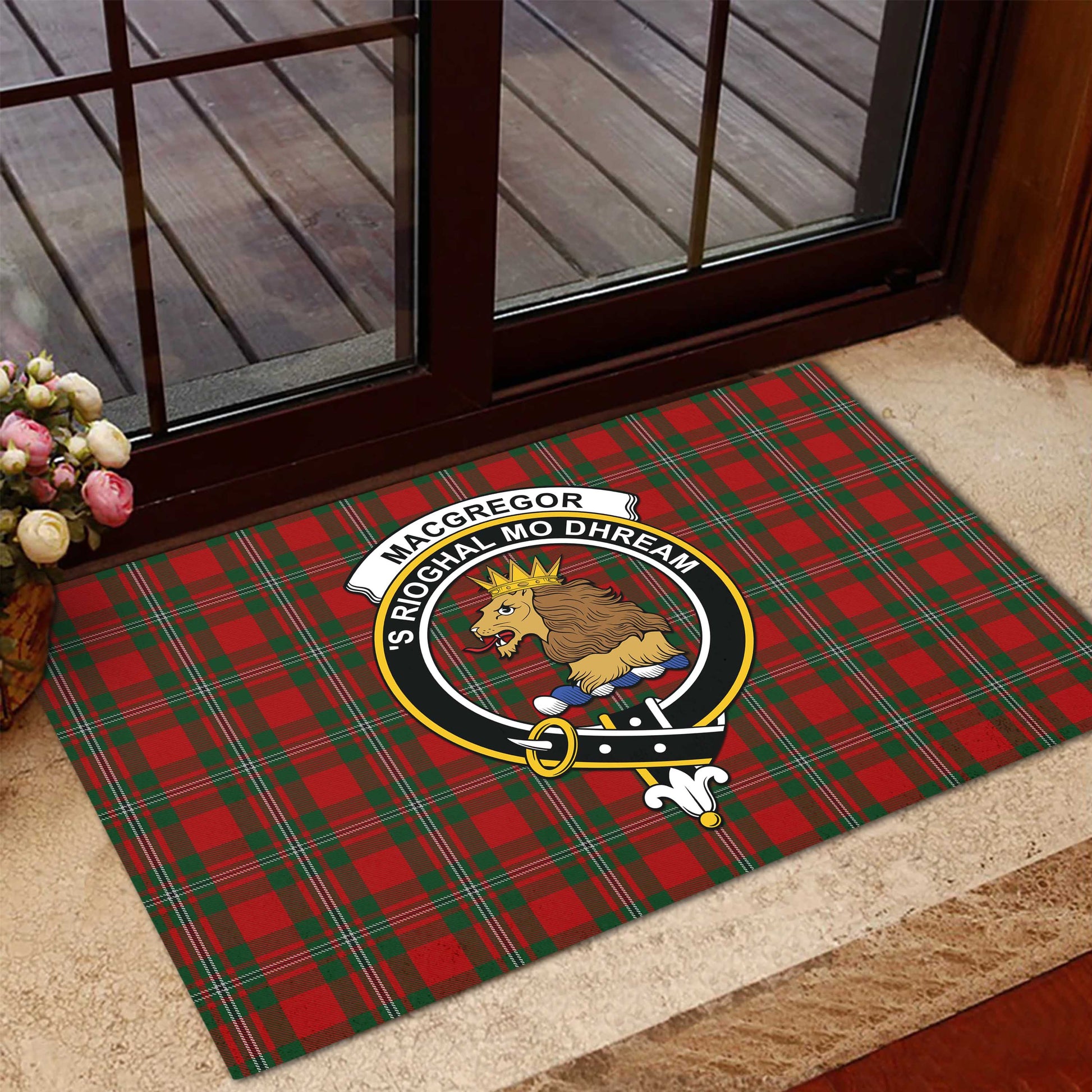 MacGregor (McGregor) Tartan Rubber Doormat with Family Crest - Tartan Vibes Clothing