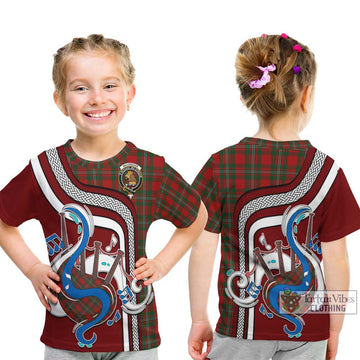 Tartan Vibes Clothing MacGregor Tartan Kid T-Shirt with Epic Bagpipe Style