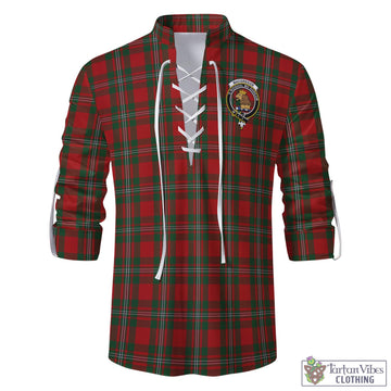 MacGregor Tartan Men's Scottish Traditional Jacobite Ghillie Kilt Shirt with Family Crest