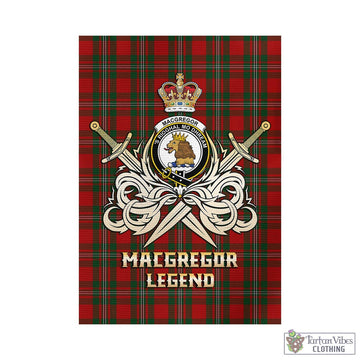 MacGregor (McGregor) Tartan Garden Flag with Clan Crest and the Golden Sword of Courageous Legacy
