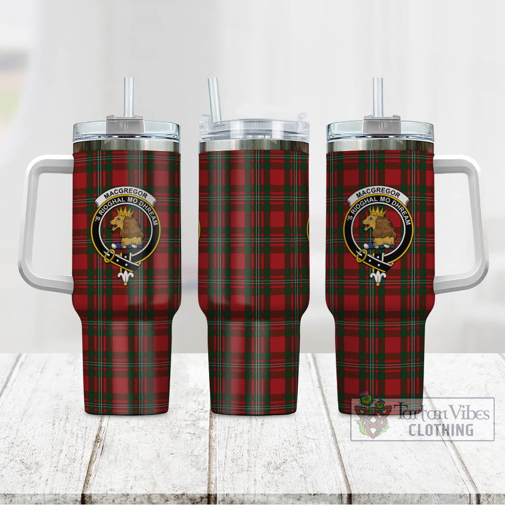 Tartan Vibes Clothing MacGregor Tartan and Family Crest Tumbler with Handle