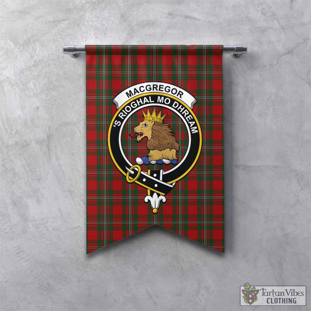 Tartan Vibes Clothing MacGregor Tartan Gonfalon, Tartan Banner with Family Crest