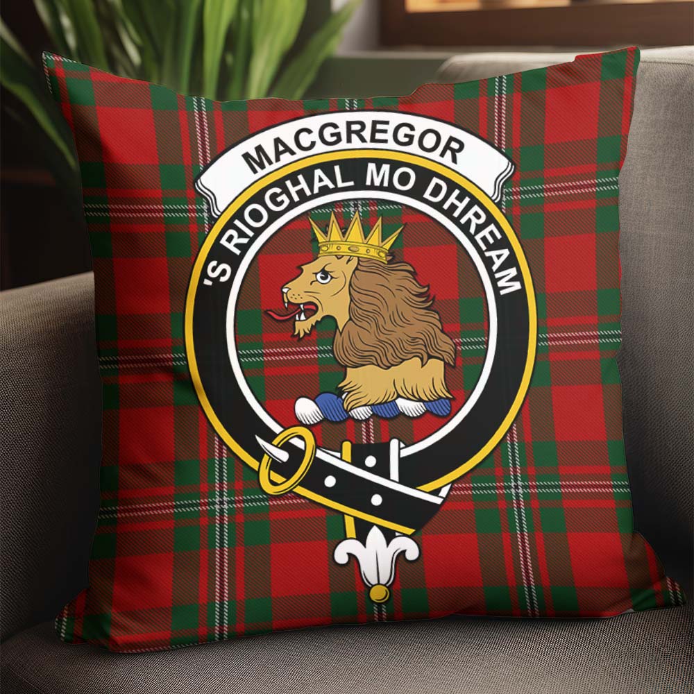 MacGregor (McGregor) Tartan Pillow Cover with Family Crest - Tartan Vibes Clothing