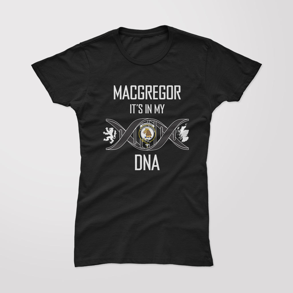 macgregor-family-crest-dna-in-me-womens-t-shirt