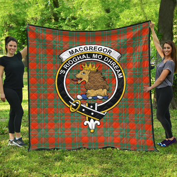 MacGregor Ancient Tartan Quilt with Family Crest