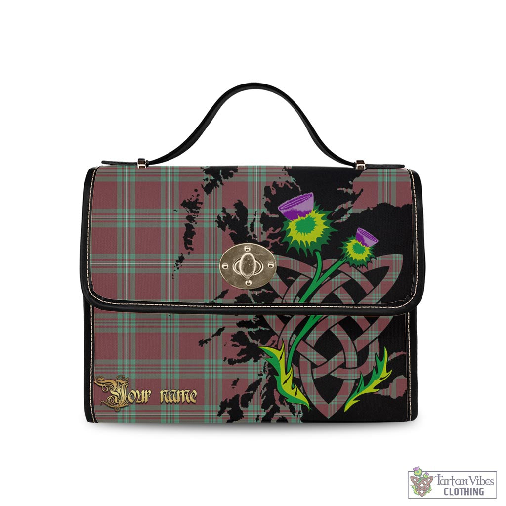 Tartan Vibes Clothing MacGregor Hunting Ancient Tartan Waterproof Canvas Bag with Scotland Map and Thistle Celtic Accents