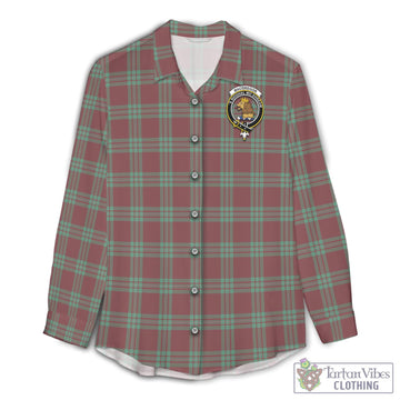 MacGregor Hunting Ancient Tartan Womens Casual Shirt with Family Crest