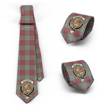MacGregor Hunting Ancient Tartan Classic Necktie with Family Crest