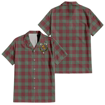 MacGregor Hunting Ancient Tartan Short Sleeve Button Down Shirt with Family Crest