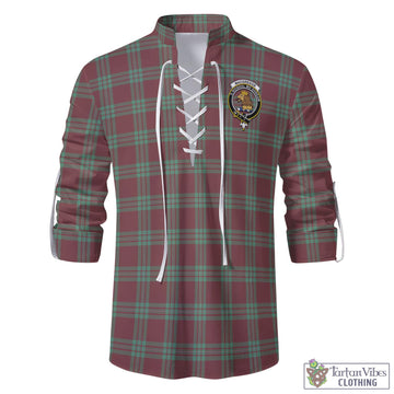 MacGregor Hunting Ancient Tartan Men's Scottish Traditional Jacobite Ghillie Kilt Shirt with Family Crest