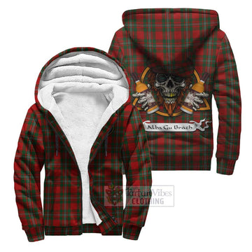 MacGregor (McGregor) Tartan Sherpa Hoodie with Family Crest and Bearded Skull Holding Bottles of Whiskey