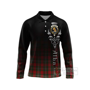 Tartan Vibes Clothing MacGregor (McGregor) Tartan Long Sleeve Polo Shirt Featuring Alba Gu Brath Family Crest Celtic Inspired