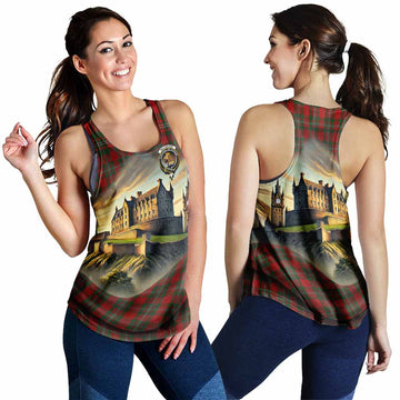 Tartan Vibes Clothing MacGregor (McGregor) Tartan Family Crest Women's Racerback Tanks with Scottish Ancient Castle Style