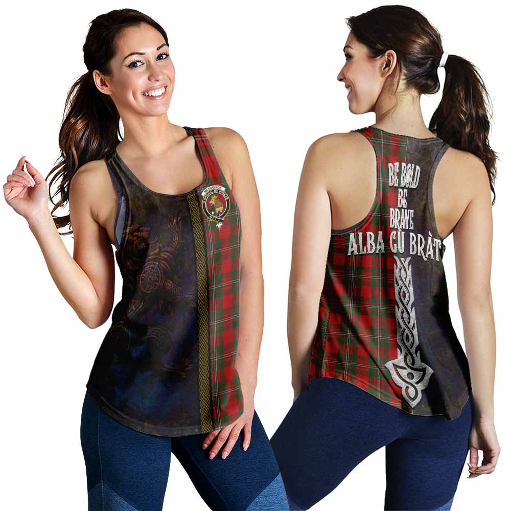 Tartan Vibes Clothing MacGregor (McGregor) Tartan Family Crest Women's Racerback Tanks Alba Gu Brath Be Brave Lion Ancient Style