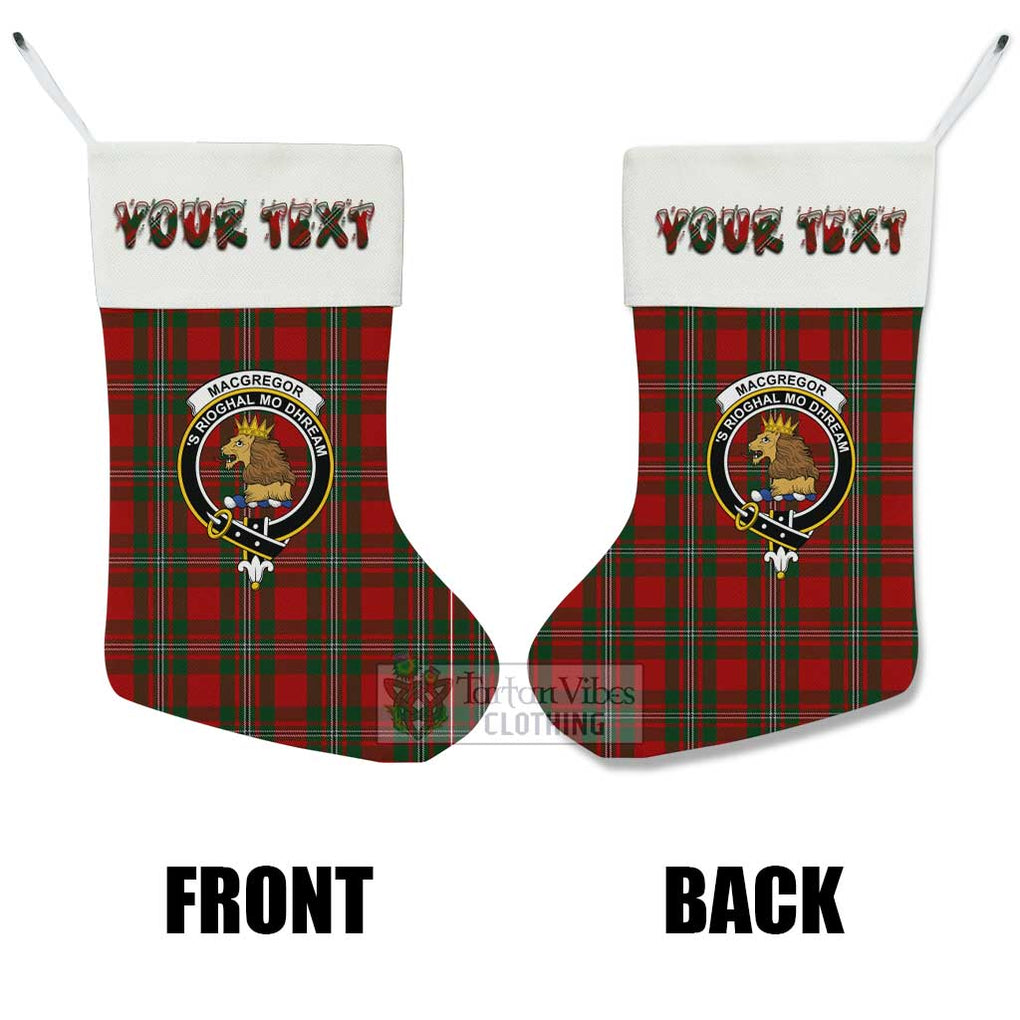 Tartan Vibes Clothing MacGregor (McGregor) Tartan Family Crest Christmas Stocking with Personalized Text