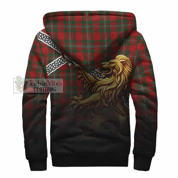 MacGregor (McGregor) Crest Tartan Sherpa Hoodie with Golden Lion Emblem Celtic Style