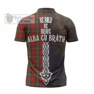 MacGregor (McGregor) Tartan Family Crest Zipper Polo Shirt Alba Gu Brath Be Brave Lion Ancient Style