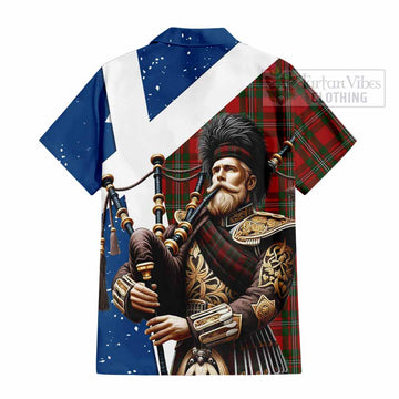 MacGregor (McGregor) Tartan Hawaiian Shirt with Family Crest Scottish Bagpiper Vibes